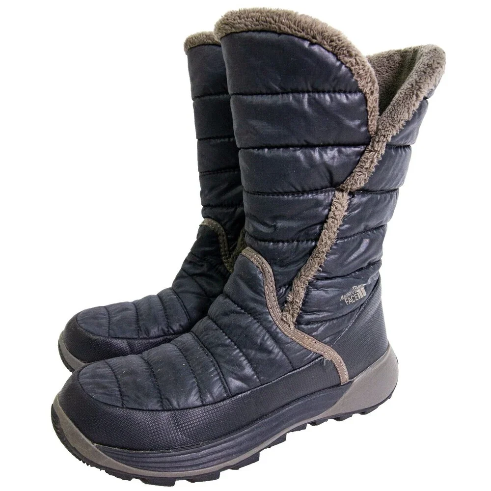 The North Face Puffer Winter Snow Boots Women Size 3 Water Resistant Lined Black